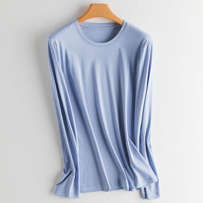 Camiseta Básica de Cuello Redondo Manga Larga Otoño - Image 11