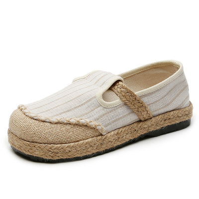 Zapatos de Lino para Mujer con Rayas Artísticas y Combinación de Colores - Image 9