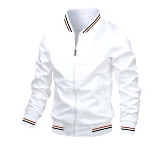 Chamarra Deportiva de Rayas con Cierre para Hombre - Casual Primavera Otoño - Image 8