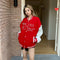 Chaqueta Beisbolera Retro para Mujer con Detalles de Cuentas
