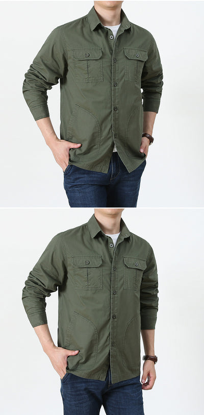 Camisa Manga Larga Casual Hombre Talla Grande - Ligera Cuatro Estaciones - Image 12