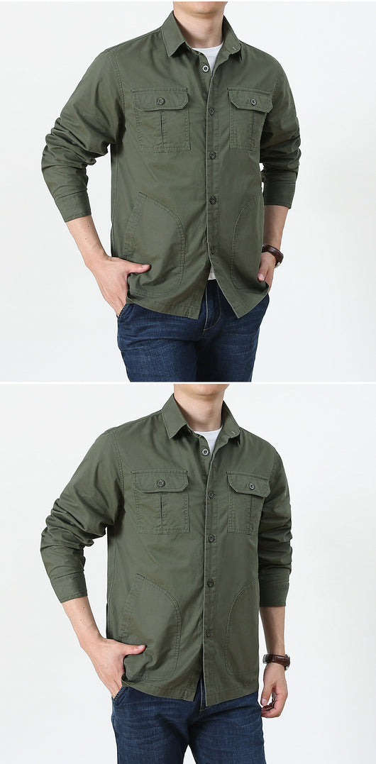 Camisa Manga Larga Casual Hombre Talla Grande - Ligera Cuatro Estaciones - Image 12