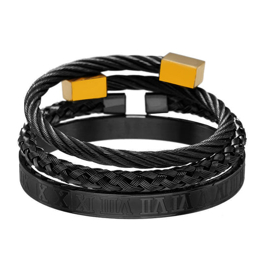 Pulsera de Acero Titanio Estilo Punk con Diseño Romano - Image 23