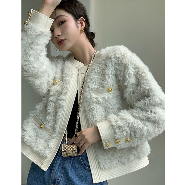 Chaqueta Perfumada con Hebilla Dorada para Mujer