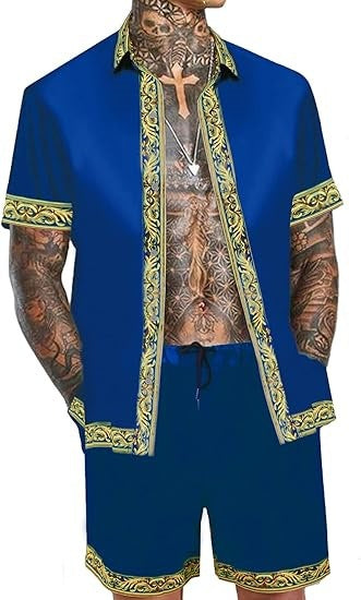 Conjunto Hawaiano Hombre: Camisa y Shorts Holgados de Manga Corta - Image 61