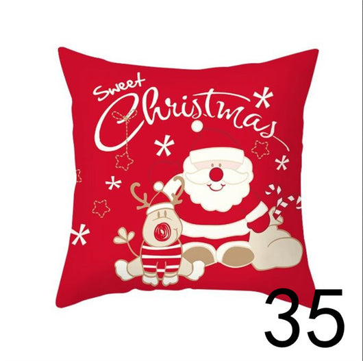 Funda de Almohada Navideña con Estampado Santa para Decoración del Hogar - Image 73