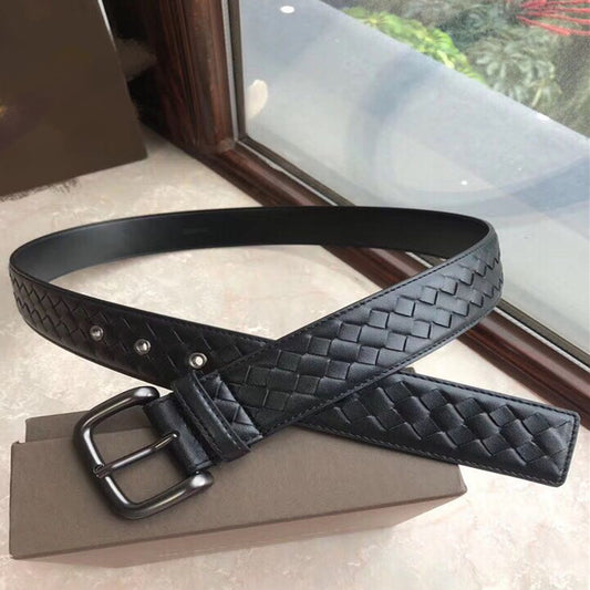 Cinturón de Cuero Genuino Vintage con Hebilla de Aguja - Estilo Clásico