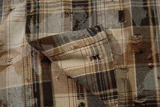 Camisa a Cuadros Suelta de Manga Larga para Hombre - Image 13