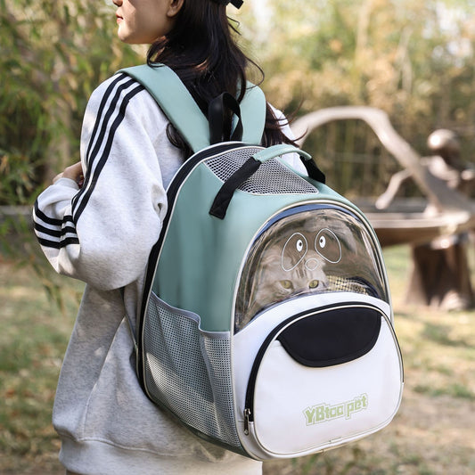 Mochila Transportín para Gatos de Tela Oxford Respirable Gran Capacidad