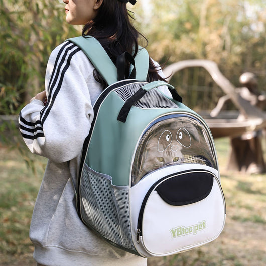 Mochila Transportín para Gatos de Tela Oxford Respirable Gran Capacidad