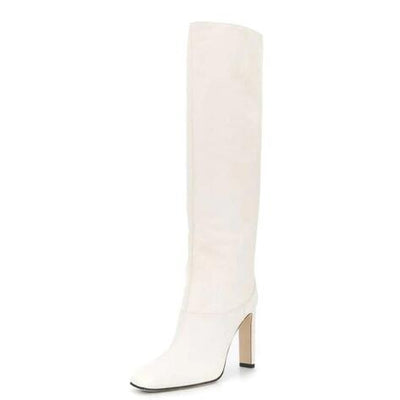 Botas Elegantes Hasta la Rodilla con Tacón Cuadrado para Mujer Tallas Grandes - Image 7