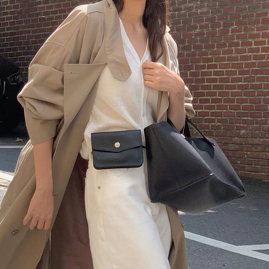 Abrigo Trench Largo Elegante con Cuello de Pie y Corte Slim - Image 3