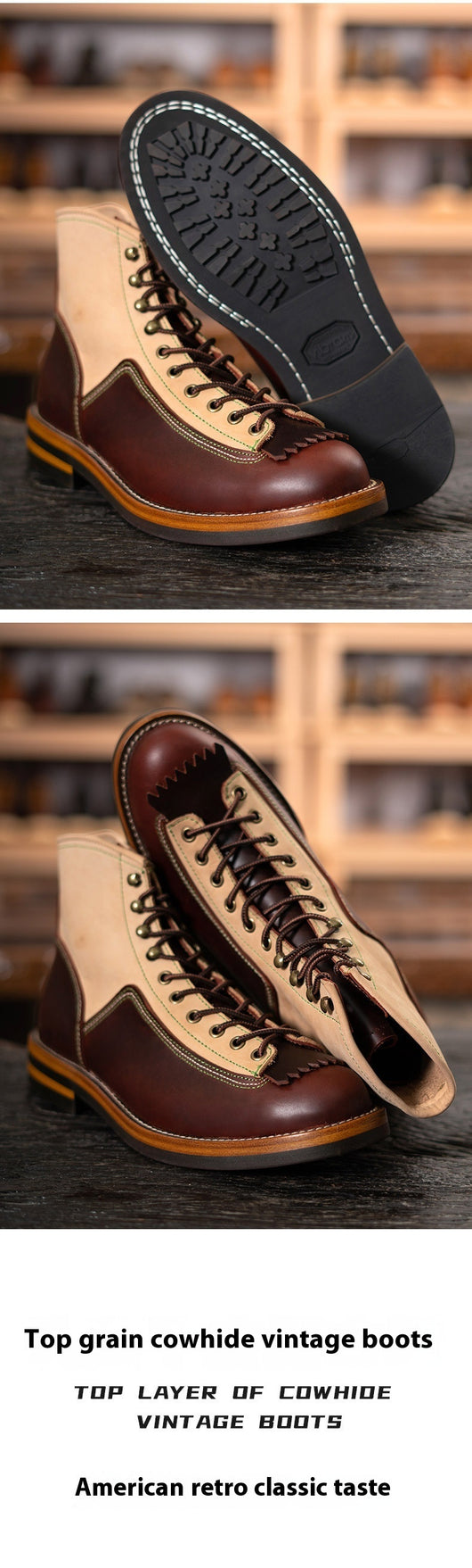 Botas de Motocicleta Estilo Retro Americano para Hombre - Image 11