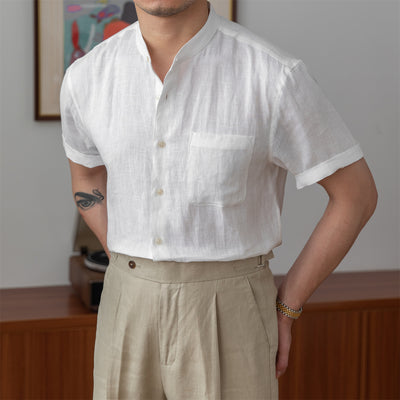 Camisa de Lino Puro Transpirable para Hombre - Casual Ligera de Manga Larga - Image 3