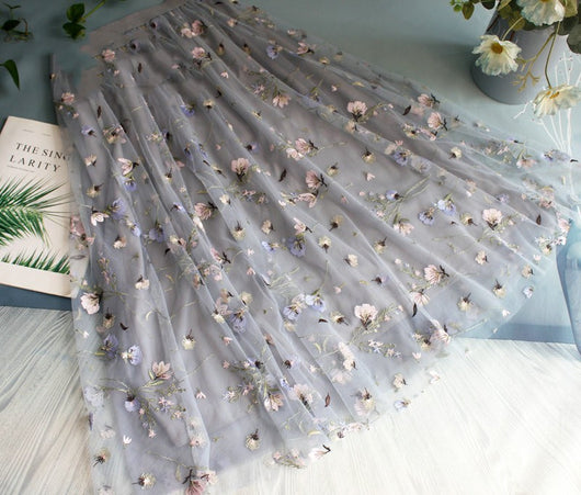 Falda Drapeada Multicapa con Malla Elegante para Mujer - Image 5
