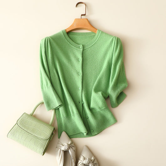 Cardigan Corto de Cachemir Puro con Cintura Alta para Mujer - Image 14