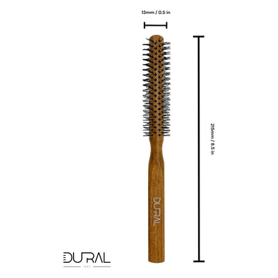 Dural Beech wood round-styler hair brush with nylon pins - 12 rows - Tekeno