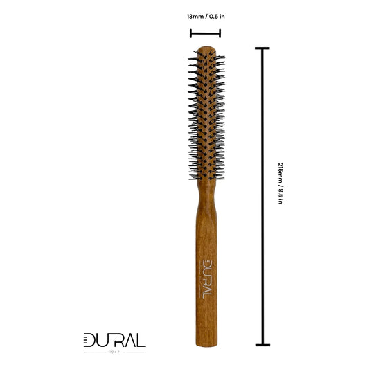 Dural Beech wood round-styler hair brush with nylon pins - 12 rows - Tekeno