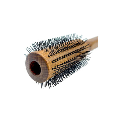 Dural Beech wood round-styler hair brush with nylon pins - 16 rows - Tekeno