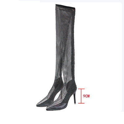 Botines Stiletto Over the Knee con Strass y Suela de Goma - Image 3