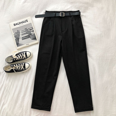 Pantalones Casuales de Cintura Alta Sueltos y Reductores de Color Sólido - Image 7