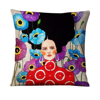 Funda de Almohada de Lino con Diseño Pintado Diario - Image 3