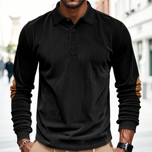 Camiseta Manga Larga de Pana para Hombre - Primavera y Otoño - Image 23