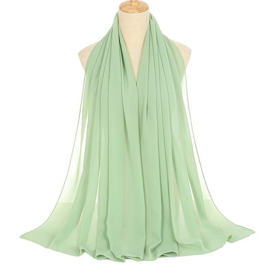 Pañuelo Rectangular de Chiffón Perla para Mujer - Colores Sólidos - Image 18