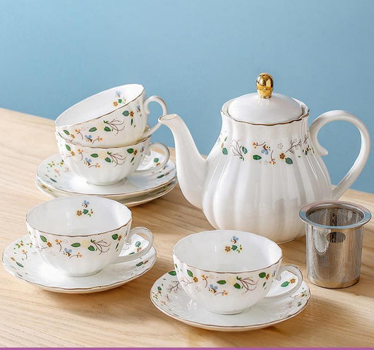 Juego de Taza Cerámica Creativa con Plato y Tetera - Image 5