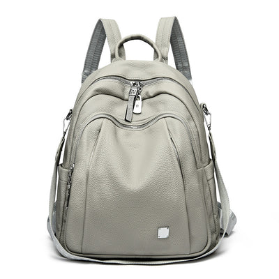 Mochila de Cuero Suave de Gran Capacidad para Estudiantes - Bolsa de Viaje Moderna - Image 8