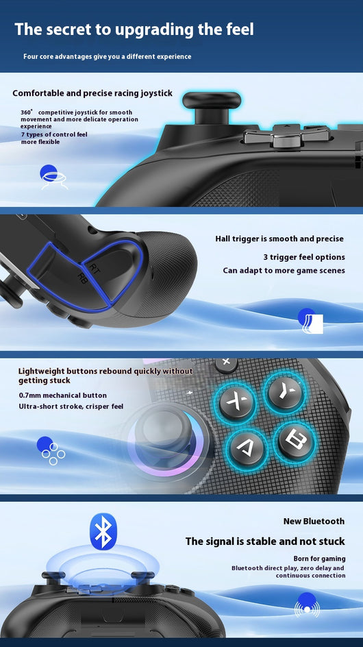 Control Inalámbrico Bluetooth con Vibración Hall Trigger para Nintendo Switch - Image 17