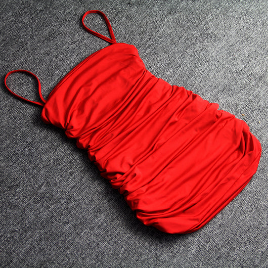 Vestido de Club Plisado con Escote Cruzado - Image 55