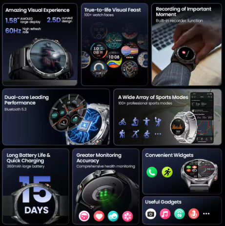 Reloj Inteligente HAYLOU Solar 5 LS20 con Carga Solar y Bluetooth - Image 4