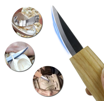 Cuchillo Profesional de Acero Inoxidable para Tallado en Madera - Image 10