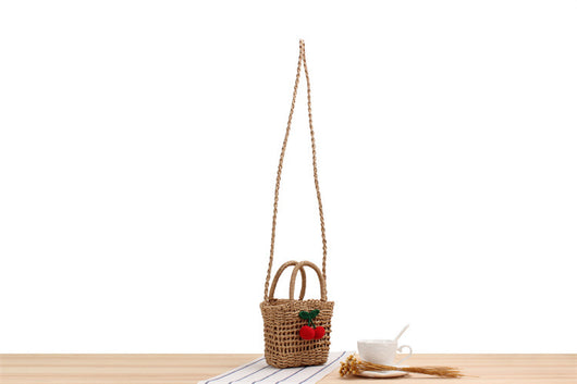Bolsa de Playa Tejida de Cuerda de Papel Cereza para Vacaciones - Image 10