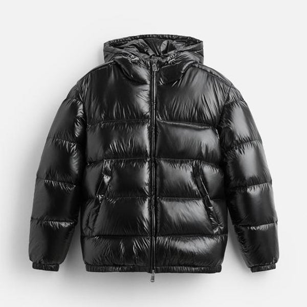 Abrigo Corto Acolchado Negro con Capucha para Otoño e Invierno - Image 9