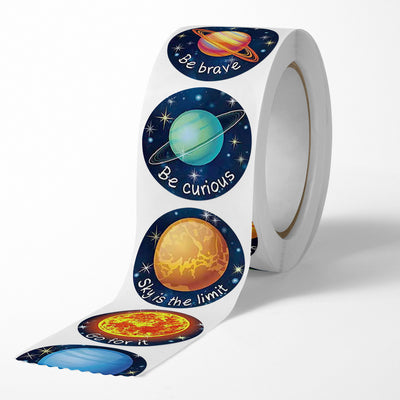 Pegatinas Autoadhesivas Planetas Multicolor - Rollo de 100 Stickers para Niños - Image 3