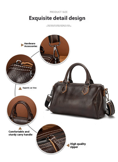 Bolso Retro de Cuero Genuino para Mujer - Diseño Casual y Portátil - Image 20