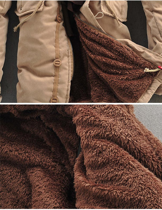 Abrigo de Invierno para Hombre con Forro de Lana de Cordero y Acolchado Grueso - Image 5