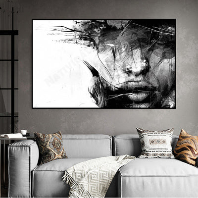 Póster de Arte Abstracto Minimalista en Blanco y Negro