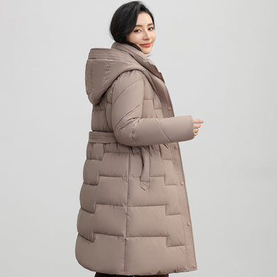 Abrigo Largo Ajustado con Capucha para Mujer - Diseño Invernal Elegante - Image 3