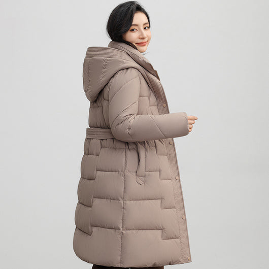Abrigo Largo Ajustado con Capucha para Mujer - Diseño Invernal Elegante - Image 3