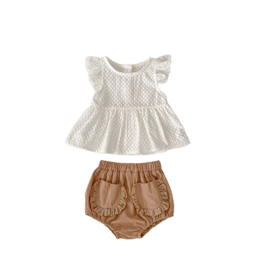 Conjunto de Dos Piezas para Bebé Niña con Blusa de Mangas Volantes y Bloomer - Image 5