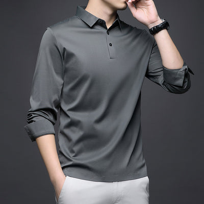 Camisa Manga Larga Cuello Solapa Sin Costuras Jinammonia para Hombre - Image 6