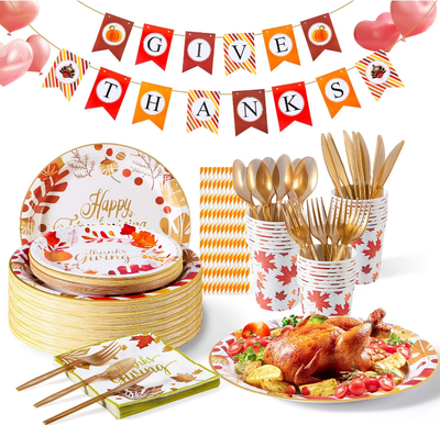 Juego de Platos y Servilletas para Acción de Gracias - Decoración de Mesa Completa - Image 2