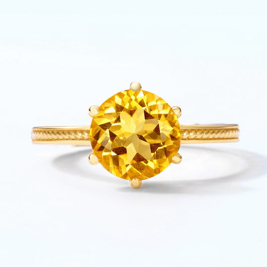 Anillo de Citrino Natural Chapado en Oro - Image 5