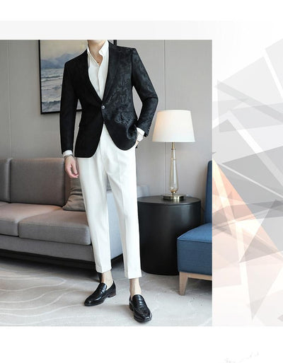Blazer Slim Fit de Color Liso para Hombre - Primavera Verano - Image 11