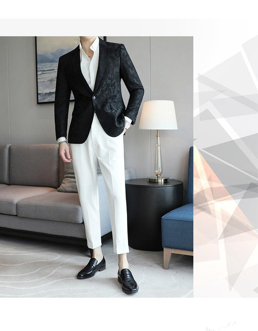 Blazer Slim Fit de Color Liso para Hombre - Primavera Verano - Image 11