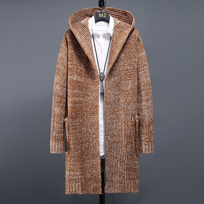 Cardigan Tejido Holgado con Capucha para Hombre - Suéter Casual - Image 9