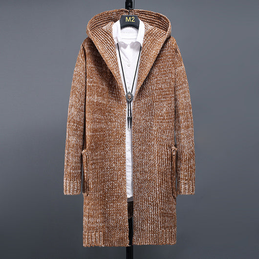 Cardigan Tejido Holgado con Capucha para Hombre - Suéter Casual - Image 9
